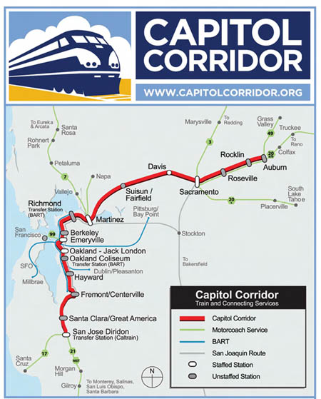Capital Corridor Train Map